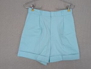 Vintage Cheryl Tiegs Cuffed Shorts Size 10 High Waisted USA Blue -0925F137